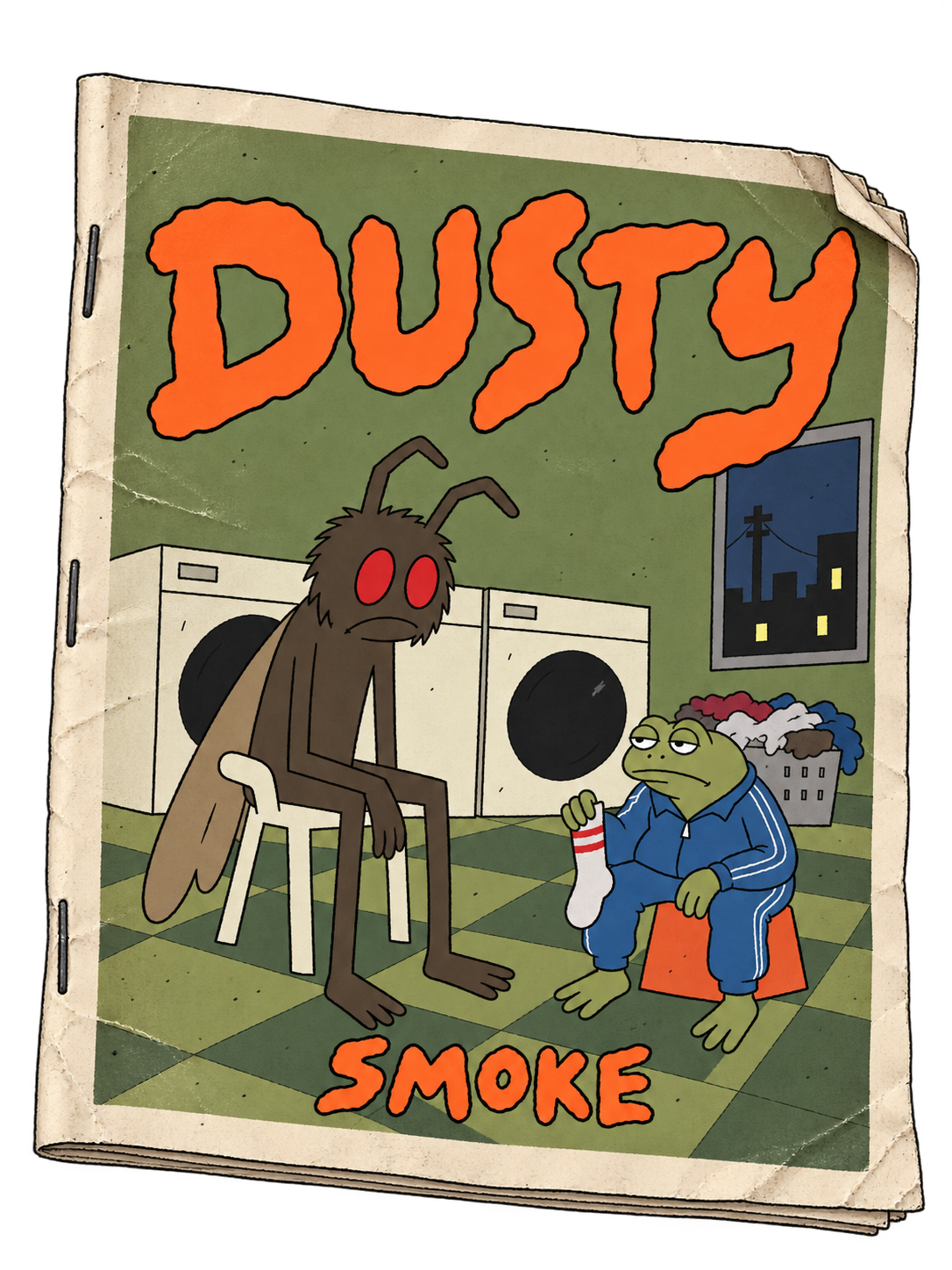 A battered Dusty the Mothman comic booklet